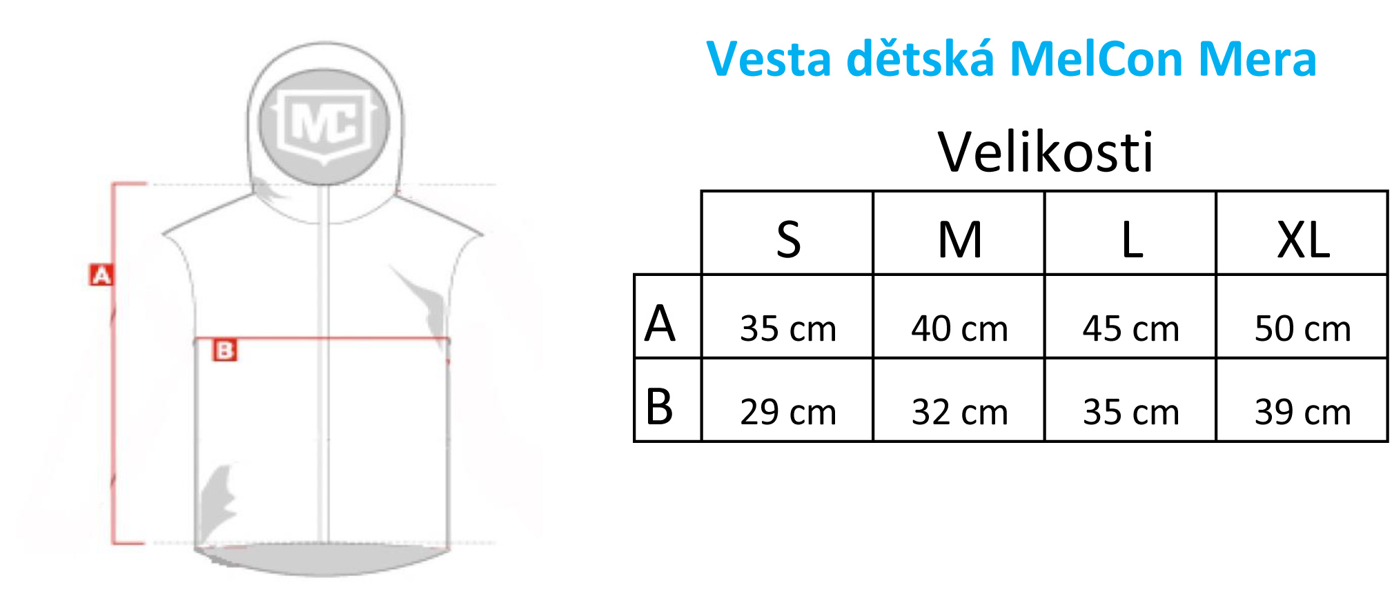 Vesta dětská MelCon mera kopie